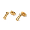 304 Stainless Steel Crystal Rhinestone Stud Earrings for Women EJEW-C094-01G-G-1