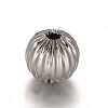 Tarnish Resistant Round 304 Stainless Steel Corrugated Beads STAS-I050-01-12mm-1