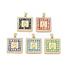 Brass Micro Pave Clear Cubic Zirconia Pendants KK-N254-216G-A-1
