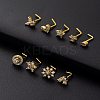 316L Surgical Stainless Steel Clear Cubic Zirconia L-Shaped Nose Rings WG135CD-19-1