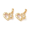 Brass Micro Pave Clear Cubic Zirconia Charms KK-B102-30G-1