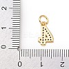 Brass Micro Pave Clear Cubic Zirconia Charms KK-G544-04G-04-3