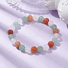Natural Mixed Gemstone Round Beaded Stretch Bracelets for Women BJEW-JB10086-03-2