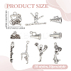 100Pcs 10 Styles Cheerleading Series Tibetan Style Alloy Pendants FIND-ME0001-65-2