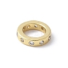 Brass Micro Pave Cubic Zirconia European Beads KK-K399-14G-2