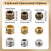 GOMAKERER 135Pcs 9 Styles Tibetan Style European Beads FIND-GO0001-26-2