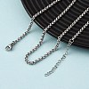3MM 304 Stainless Steel Rolo Chain Necklaces NJEW-P338-08P-3