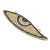 Rack Plating Brass Micro Pave Cubic Zirconia Connector Pendants KK-Z063-34G-2