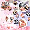 20Pcs 5 Styles Stop War Love Peace Themen Silicone Focal Beads SIL-CJ0002-11-3