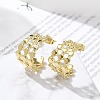 Ion Plating(IP) 304 Stainless Steel C-Shaped Stud Earrings for Women EJEW-A119-15G-1