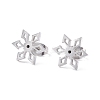 Non-Tarnish Snowflake 304 Stainless Steel Stud Earrings for Women LS-EJEW-Z017-04P-1
