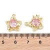 Brass Pave Pearl Pink Cubic Zirconia Pendants CU-CBA8124-01A-G-3