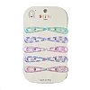 10Pcs 5 Colors Tartan Pattern Epoxy Resin Snap Hair Clip PHAR-P009-01C-1