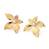 304 Stainless Steel & ABS Plastic Imitation Pearl Flower Stud Earrings EJEW-S253-23G-3