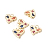 Rack Plating Brass Micro Pave Colorful Cubic Zirconia Pendants ZIRC-C040-37G-4