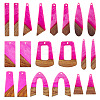 20Pcs 10 Styles Resin & Wood Pendants WOOD-TA0002-67B-2