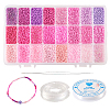 480g 24 Colors Glass Round Seed Beads SEED-CJ0001-12-1
