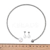 Round Plastic Imitation Pearl Stud Earrings & Heart Cubic Zirconia Rhinestone Cuff Choker Necklaces Sets SJEW-U003-08P-5