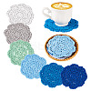 12Pcs 6 Colors Handmade Polyester Cotton Table Mats AJEW-MB0001-08-1