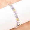 Platinum Tone Brass Micro Pave Cubic Zirconia Tennis Bracelets BJEW-B160-13P-1