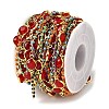 Brass Enamel Flat Round Link Chains CHS-H112-08G-2