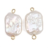 Natural Freshwater Pearl Keshi Pearl Rectangle Connector Charms STAS-D378-17G-1