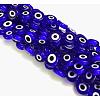 Handmade Evil Eye Lampwork Flat Round Bead Strands LAMP-L058-12mm-04-1