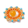 Dyed Natural Magnesite & Malaysia Jade & Glass Seed Beaded Woven Pendants PALLOY-MZ00366-01-4