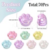 70Pcs 7 Colors Opaque Acrylic Cat Paw Beads MACR-CJ0001-48-2