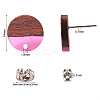 10Pairs 10 Colors Opaque Resin & Walnut Wood Stud Earring Findings MAK-CJ0001-11-2