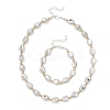 Oval CCB Plastic Beads Necklace & Bracelets Sets SJEW-JS01375-2