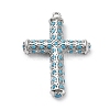 Rack Plating Brass Micro Pave Cubic Zirconia Pendants KK-Q786-04P-1