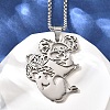 201 Stainless Steel Laser Cut Mother and Baby Koala Pendant Box Chain Necklaces for Women Men NJEW-E156-01P-2