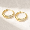 Rack Plating Brass Micro Pave Cubic Zirconia Hoop Earrings EJEW-H143-25G-01-2