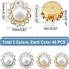 80Pcs 2 Colors Sew on Rhinestone RESI-FH0001-46-2