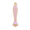 Brass Enamel Fish Connector Charms KK-L255-15G-2