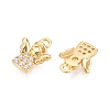 Brass Micro Pave Clear Cubic Zirconia Charms KK-T073-15G-2