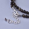 Natural Golden Sheen Obsidian Beaded Necklaces NJEW-K114-B-A19-3