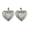 Natural Quartz Crystal Rock Crystal Peach Love Heart Pendants G-G158-01K-1