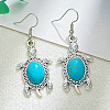 Tortoise Synthetic Turquoise Pendant Necklacres & Link Bracelets & Dangle Earring Sets FS-WG4B145-01-3