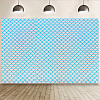 Fishscale Pattern Polyester Fabrics DIY-WH0304-508B-1