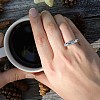 Enamel Flower of Life Twist Wave Open Cuff Ring JR921A-7