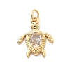 Rack Plating Brass with Cubic Zirconia Pendants KK-Q017-01B-G-1