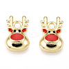 Golden Plated Alloy Enamel Charms ENAM-D040-E01-G-1
