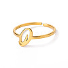 Adjustable 201 Stainless Steel Letter Open Cuff Rings for Women FS-WG61269-15-1