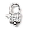 Brass Clear Cubic Zirconia Lobster Claw Clasps KK-Z078-48A-P-1
