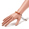Natural Red Aventurine Chips Braided Bead Bracelet BJEW-JB08019-03-3