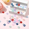 100Pcs 10 Colors Transparent Glass European Beads GLAA-YW0003-91-5