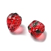 Transparent Glass Enamel Beads Strawberry LAMP-V001-05C-3