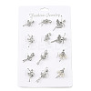 12Pcs 12 Styles Ballet Dancer Alloy Rhinestone Brooches for Backpack Clothes JEWB-A033-05P-1
